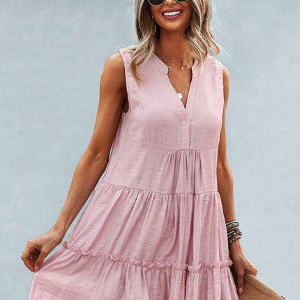 Elegant Sleeveless V-Neck Dress for Effortless Style - Très Elite