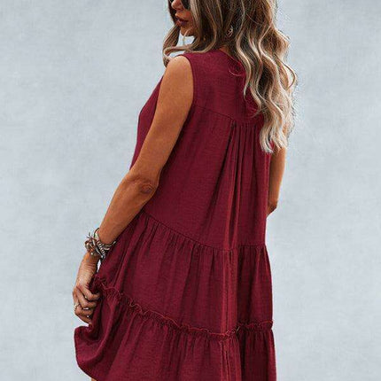 Elegant Sleeveless V-Neck Dress for Effortless Style - Très Elite
