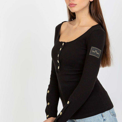 Elegant Snap-Front Blouse - Très Elite