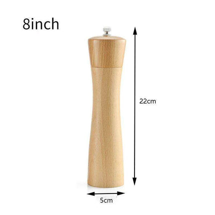 Elegant Solid Wood Adjustable Salt and Pepper Mill Set for Outdoor Dining..