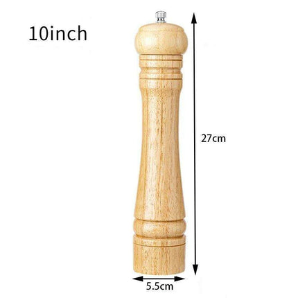 Elegant Solid Wood Adjustable Salt and Pepper Mill Set for Outdoor Dining..