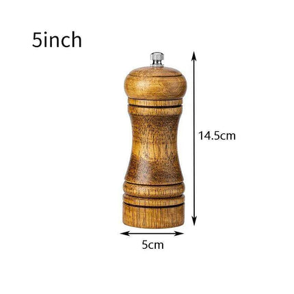 Elegant Solid Wood Adjustable Salt and Pepper Mill Set for Outdoor Dining..