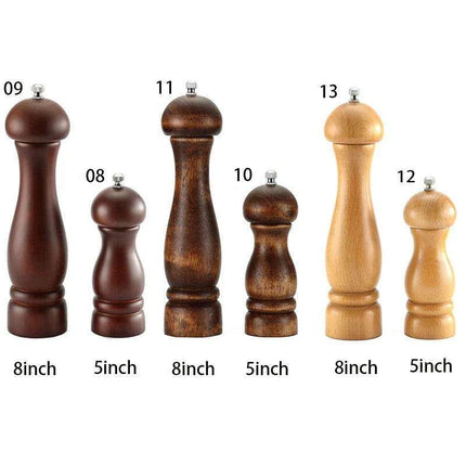 Elegant Solid Wood Adjustable Salt and Pepper Mill Set for Outdoor Dining..
