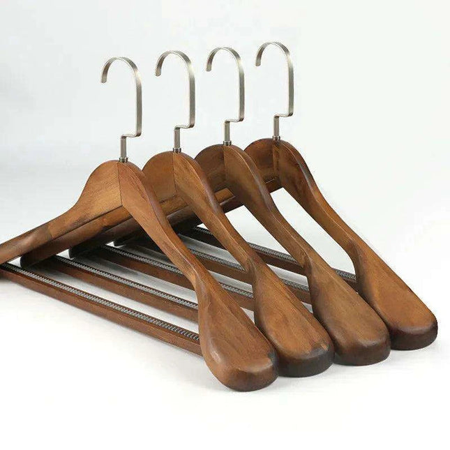 Elegant Solid Wood Suit Hangers - Premium Closet Storage Solution
