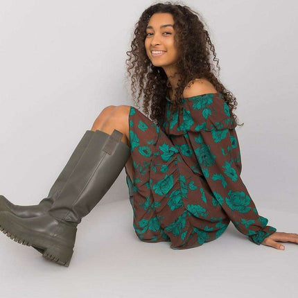 Elegant Spanish Inspired Frilled Long Sleeve Day Dress - Très Elite