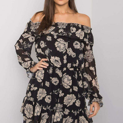 Elegant Spanish Inspired Frilled Long Sleeve Day Dress - Très Elite