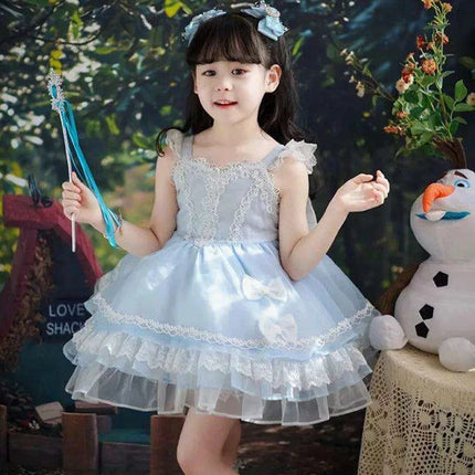 Elegant Spanish Lolita Princess Lace Bow Summer Party Dress for Girls - Très Elite