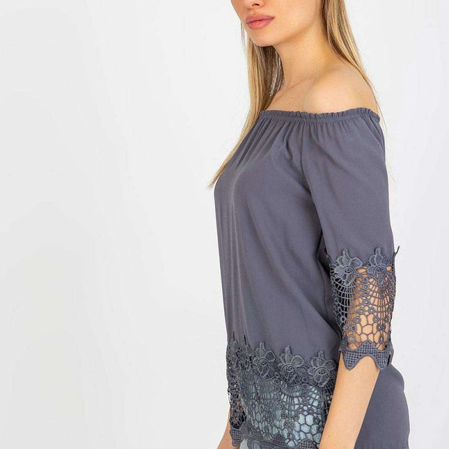 Elegant Spanish Neckline Blouse with Unique Detailing