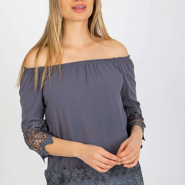 Elegant Spanish Neckline Blouse with Unique Detailing