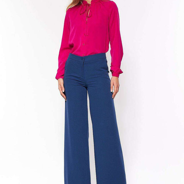 Elegant Springtime Tie Collar Long Sleeve Shirt for Women