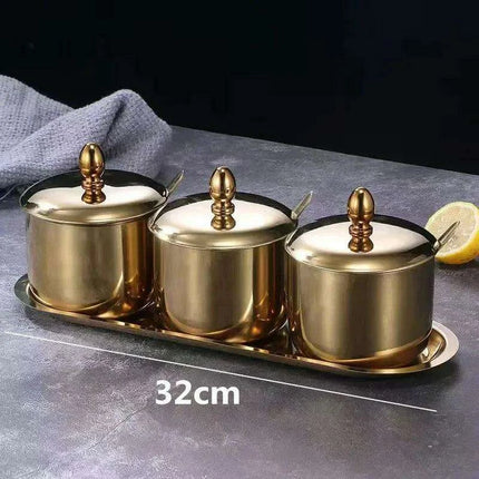 Elegant Stainless Steel Condiment Set with Wasabi Tray - Ideal for Hotpot, Dips, and More..