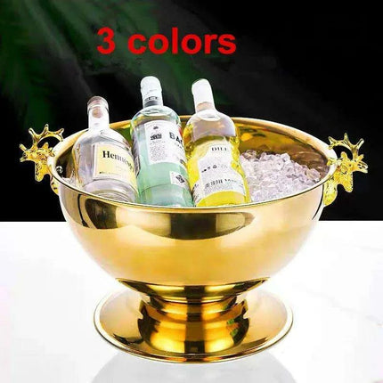 Elegant Stainless Steel Deer Head Beverage Chiller - Premium Ice Bucket - Très Elite