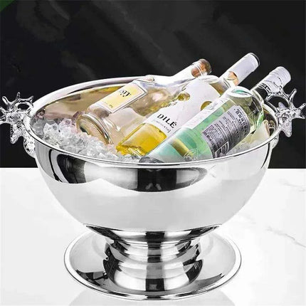 Elegant Stainless Steel Deer Head Beverage Chiller - Premium Ice Bucket - Très Elite