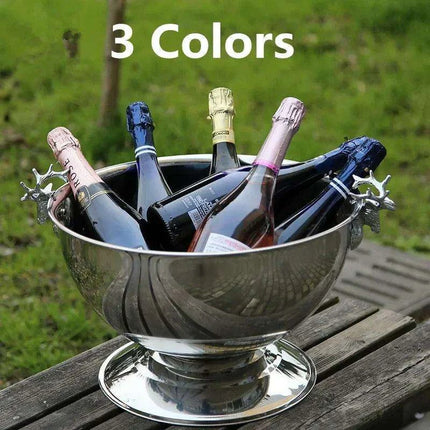 Elegant Stainless Steel Deer Head Beverage Chiller - Premium Ice Bucket - Très Elite
