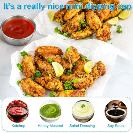 Elegant Stainless Steel Dipping Bowls Collection - 12-Piece Sophisticated Dining Essentials - Très Elite