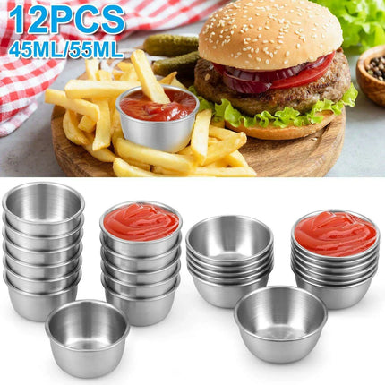 Elegant Stainless Steel Dipping Bowls Collection - 12-Piece Sophisticated Dining Essentials - Très Elite