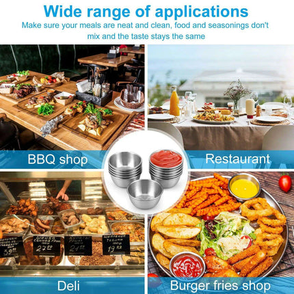Elegant Stainless Steel Dipping Bowls Collection - 12-Piece Sophisticated Dining Essentials - Très Elite