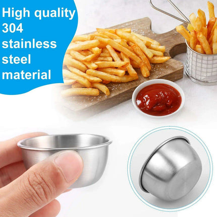 Elegant Stainless Steel Dipping Bowls Collection - 12-Piece Sophisticated Dining Essentials - Très Elite