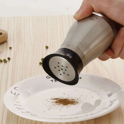 Elegant Stainless Steel Salt and Pepper Shaker Set with Seasoning Dispenser