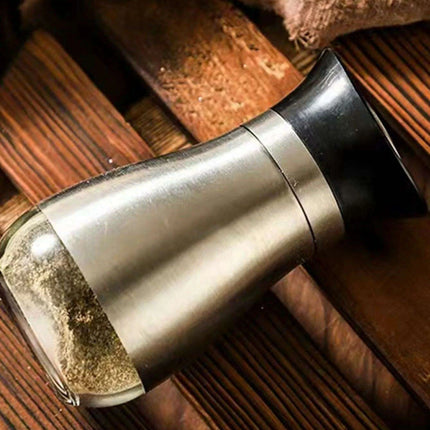 Elegant Stainless Steel Salt and Pepper Shaker Set with Seasoning Dispenser