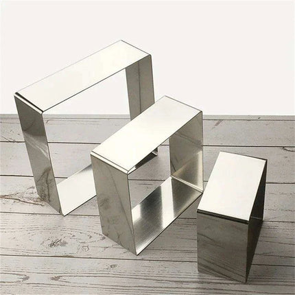 Elegant Stainless Steel Square Mold for Mousse Cakes and Special Occasions - Très Elite