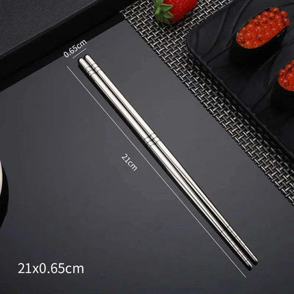 Elegant Stainless Steel Sushi Chopsticks with Enhanced Grip for Asian Cuisine- Très Elite- Très Elite