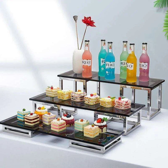 Elegant Stainless Steel Tea Buffet Stand for Sophisticated Entertaining