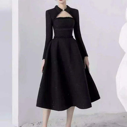 Elegant Strapless Cut-Out Evening Gown with Luxurious Diamond Details