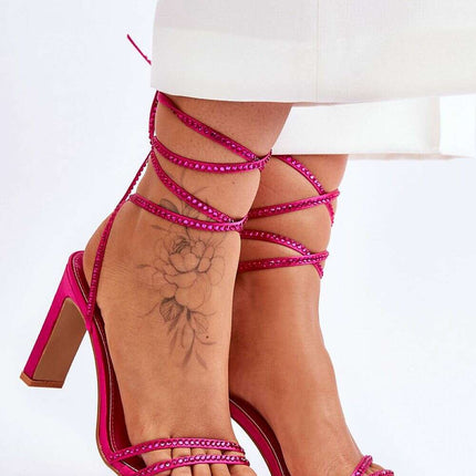 Elegant Strappy Sandals 179623 with Rhinestone Accents - Très Elite