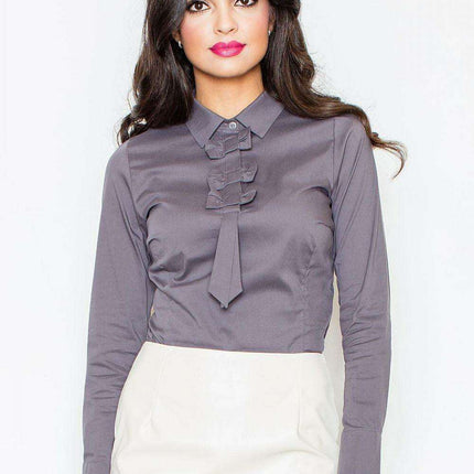 Elegant Stretch Cotton Blend Top - Style 5065 - Très Elite