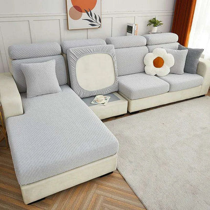 Elegant Stretch Jacquard L-Sofa Slipcover - Durable and Washable Furniture Protector - Très Elite