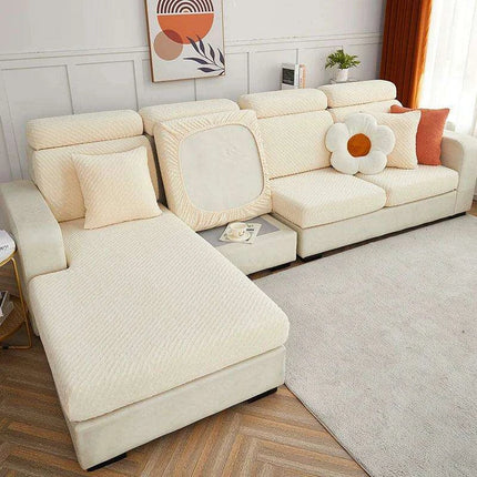 Elegant Stretch Jacquard L-Sofa Slipcover - Durable and Washable Furniture Protector - Très Elite