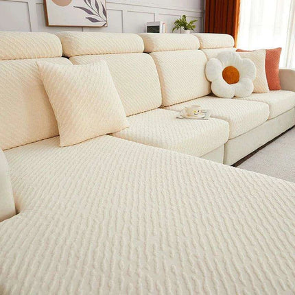 Elegant Stretch Jacquard L-Sofa Slipcover - Durable and Washable Furniture Protector - Très Elite