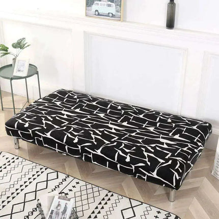 Stretch Slipcover for Futon Sofa with Elegant Print