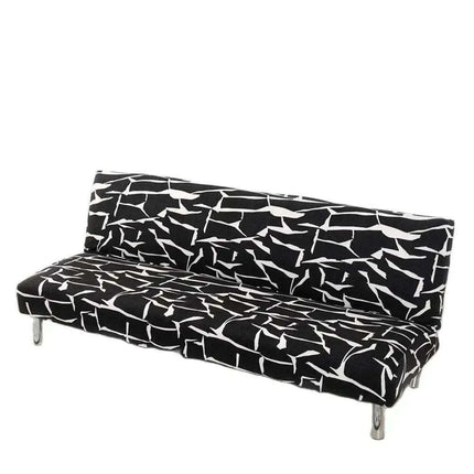 Stretch Slipcover for Futon Sofa with Elegant Print