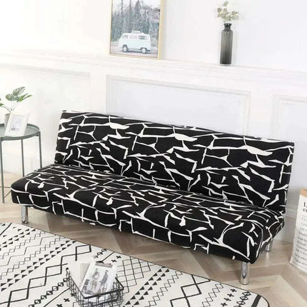 Elegant Stretch Slipcover for Futon Sofa with Stylish Print..