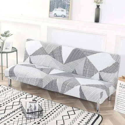 Elegant Stretch Slipcover for Futon Sofa with Stylish Print..