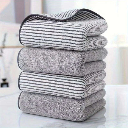 Elegant Striped Bamboo Bath Towel - Highly Absorbent & Quick-Drying for Everyday Use (35x75cm) - Très Elite