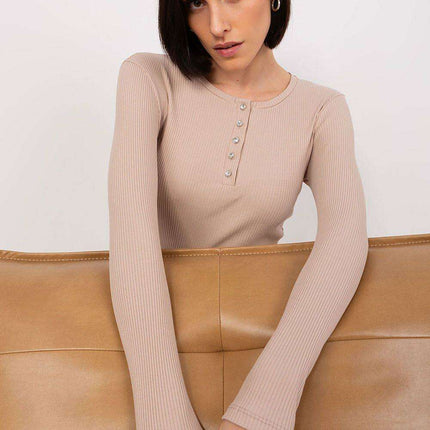 Elegant Striped Cotton Top with Dazzling Zircon Embellishments - Très Elite