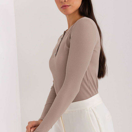 Elegant Striped Cotton Top with Dazzling Zircon Embellishments - Très Elite