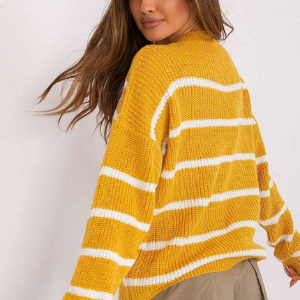 Elegant Striped Knit Sweater – Versatile, Cozy Chic for Women - Très Elite