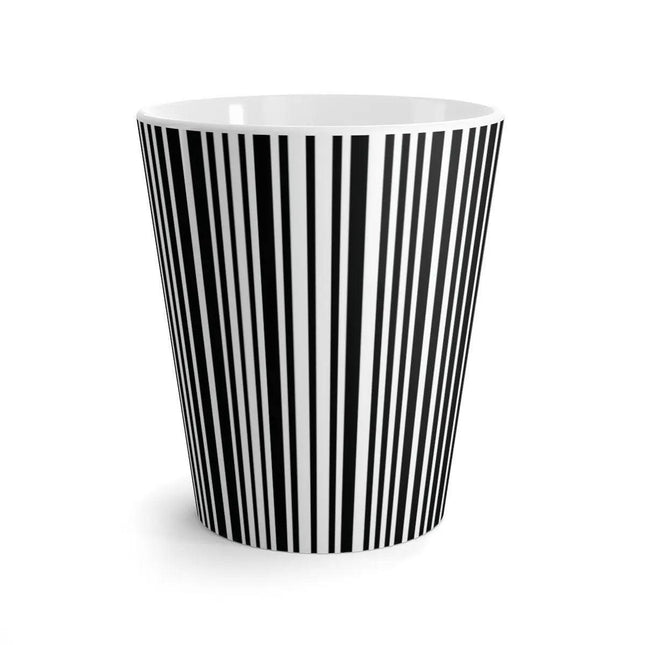 Elegant Striped Monochrome Latte Mug for Stylish Sipping