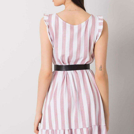 Elegant Striped Sleeveless Summer Belt Dress Daydress Italy - Très Elite