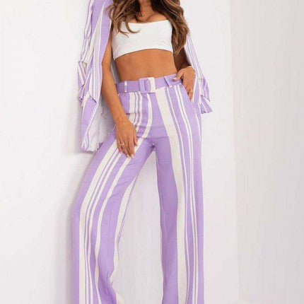 Elegant Striped Wide Leg Trousers For Women Italian Moda