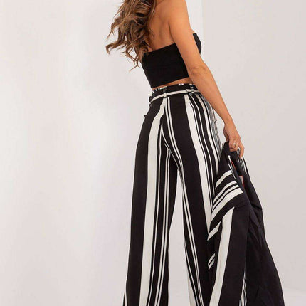 Elegant Striped Wide Leg Trousers For Women Italian Moda - Très Elite