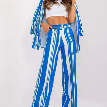 Elegant Striped Wide Leg Trousers For Women Italian Moda