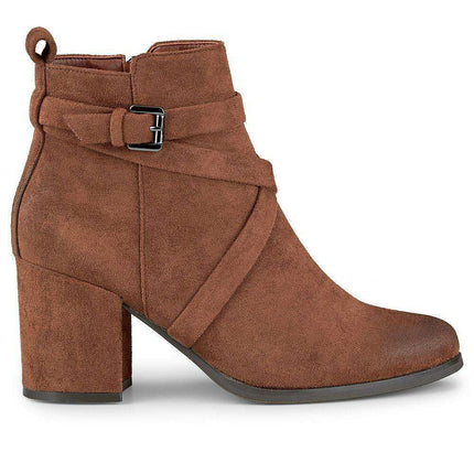 Elegant Suede Leather Ankle Booties - Très Elite