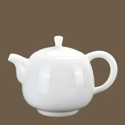 Elegant Suet Jade Porcelain Xishi Kungfu Tea Set with Side Handle Teapot - Très Elite