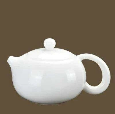 Elegant Suet Jade Porcelain Xishi Kungfu Tea Set with Side Handle Teapot - Très Elite