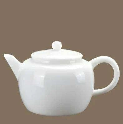 Elegant Suet Jade Porcelain Xishi Kungfu Tea Set with Side Handle Teapot - Très Elite